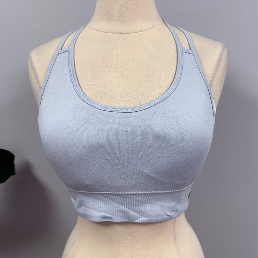 NWT Wildfox Sweat Sports Bra XL Xenon Blue WLB0998A Strappy Racer Back Wild Fox